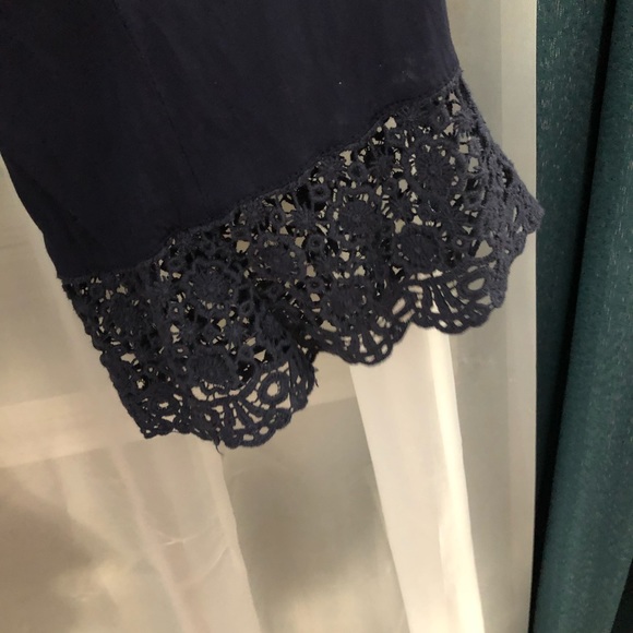 Navy Boho Peasant Tunic Blouse - Picture 4 of 10